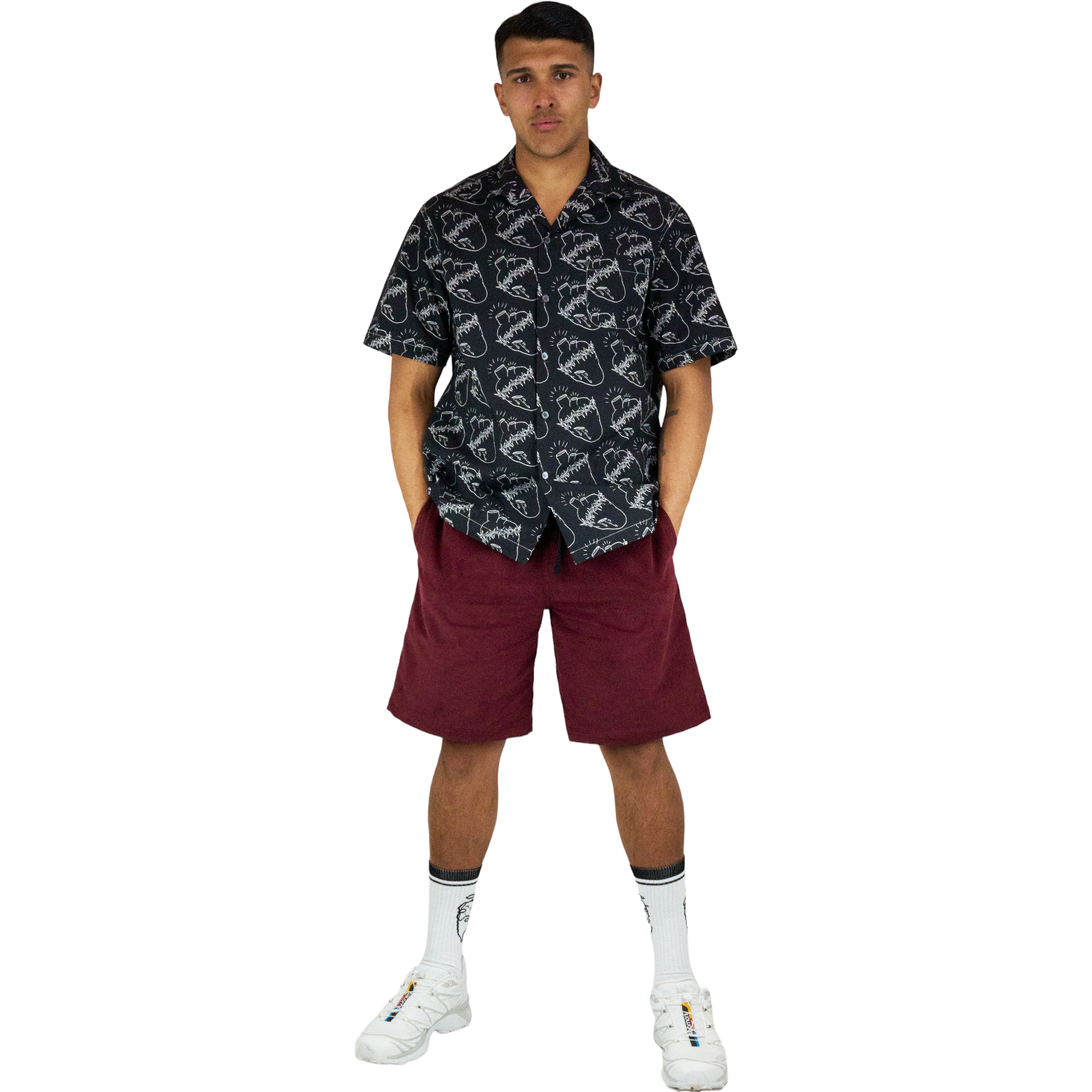 God Wine Cord Shorts