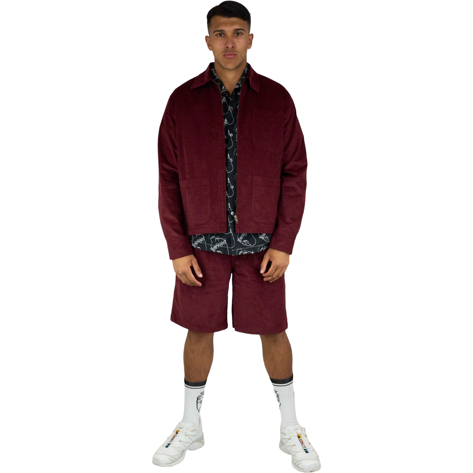 God Wine Cord Shorts