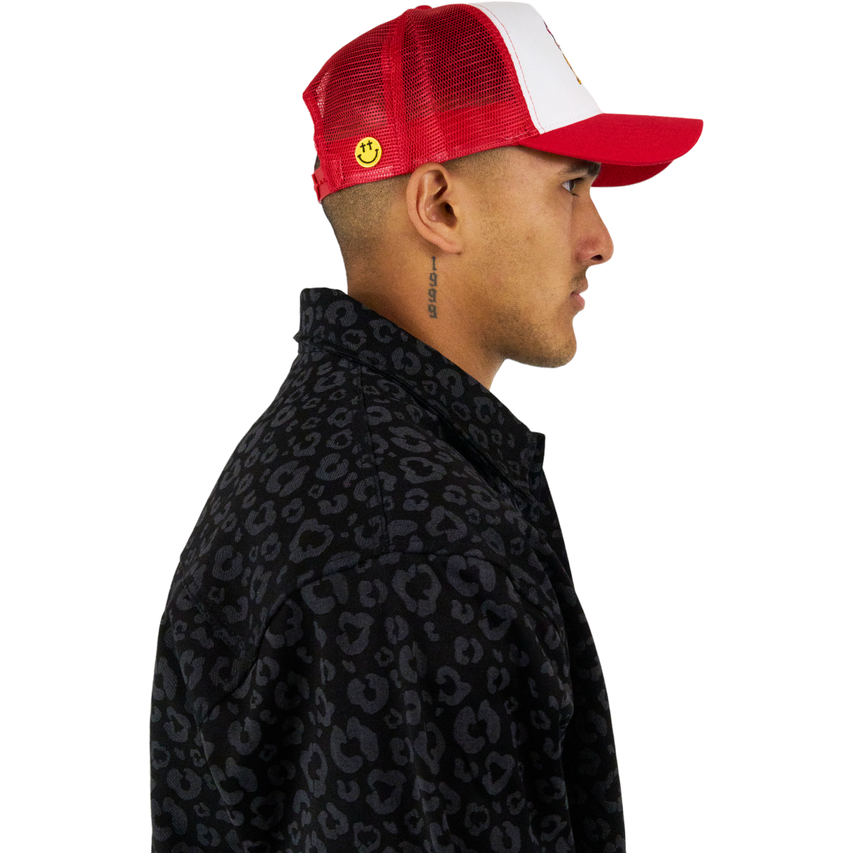 God Dog Embroidered Red/ White Snapback Trucker Cap