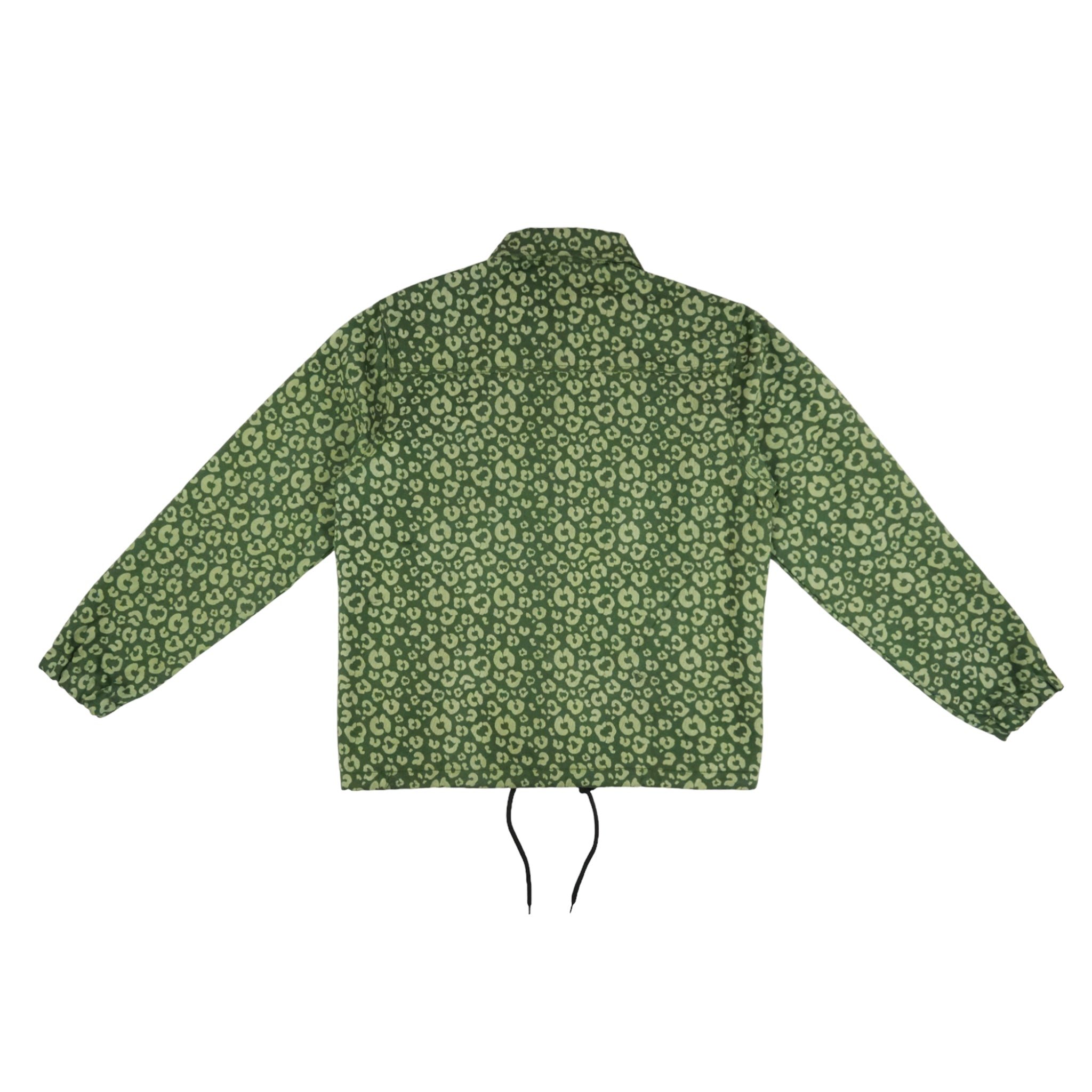 GOD Green Leopard Print Denim Coach Jacket